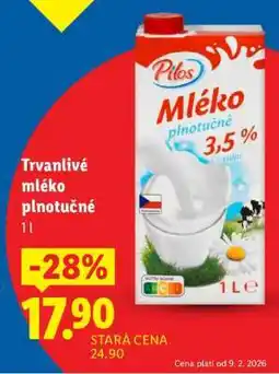 Lidl Pilos Mléko plnotučné nabídka