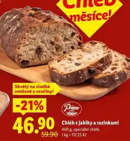 Lidl Chléb s jablky a rozinkami nabídka