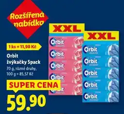 Lidl Orbit žvýkačky 5pack nabídka
