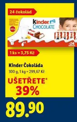 Lidl Kinder čokoláda nabídka