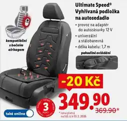 Lidl Ultimate Speed Vyhřívaná podložka na autosedadlo nabídka