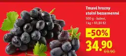 Lidl Tmavé hrozny stolní bezsemenné nabídka