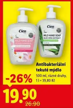 Lidl Cien ANTIBAKTERIÁLNÍ TEKUTÉ MÝDLO nabídka
