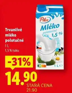 Lidl PILOS TRVANLIVÉ MLÉKO POLOTUČNÉ nabídka