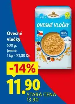 Lidl Crownfield Ovesné Vločky nabídka