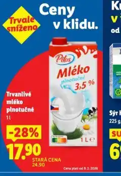 Lidl Trvanlivé mléko 3,5% nabídka