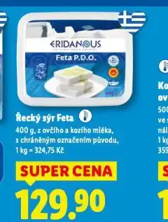 Lidl Řecký sýr feta nabídka