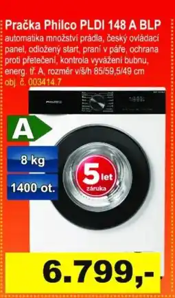 Elektro Spáčil Pračka Philco PLDI 148 A BLP nabídka