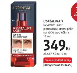 dm drogerie L'ORÉAL PARIS Revitalift Laser jednorázová denní péče na váčky pod očima nabídka