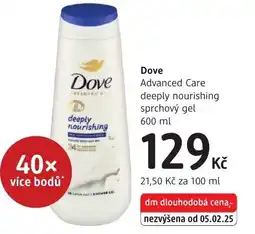 dm drogerie Dove Advanced Care deeply nourishing sprchový gel nabídka
