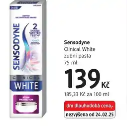 dm drogerie Sensodyne Clinical White zubní pasta nabídka