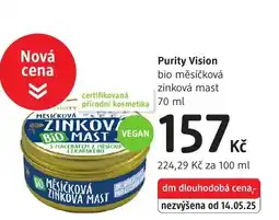 dm drogerie Purity Vision bio měsíčková zinková mast nabídka