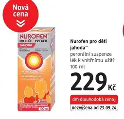 dm drogerie Nurofen pro děti jahoda nabídka