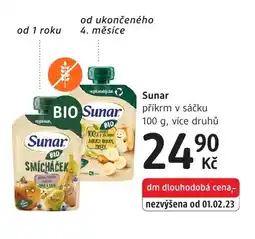 dm drogerie Sunar příkrm v sáčku nabídka