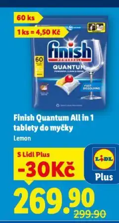 Lidl Finish quantum all in 1 tablety do ymčky nabídka