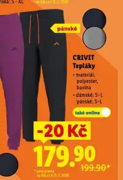 Lidl Pánské tepláky nabídka