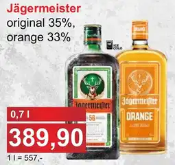 PLUS JIP Jägermeister original 35%, orange 33% nabídka