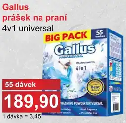 PLUS JIP Gallus prášek na praní 4v1 universal nabídka