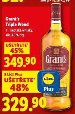 Lidl Grant's triple wood whisky nabídka