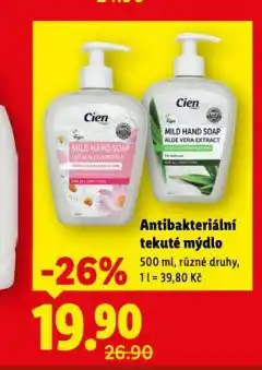 Lidl Antibakteriální tekuté mýdlo nabídka