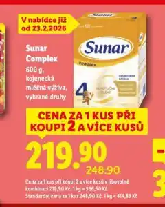 Lidl Sunar kojenecká výživa nabídka