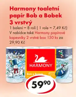 CBA Harmony toaletní papír Bob a Bobek 3 vrstvý nabídka