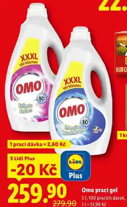 Lidl Omo prací gel, 5 l/100 pracích dávek nabídka