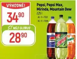Globus Pepsi, Pepsi Max, Mirinda, Mountain Dew nabídka