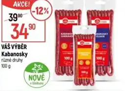 Globus VÁŠ VÝBĚR Kabanosky nabídka