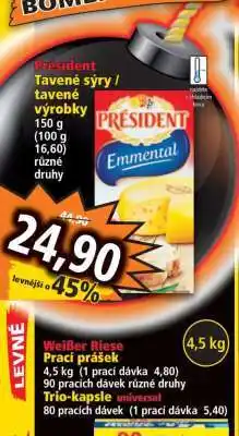Norma Président Tavené sýry / tavené výrobky nabídka