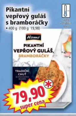 Norma Pikantní vepřový guláš s bramboráčky nabídka