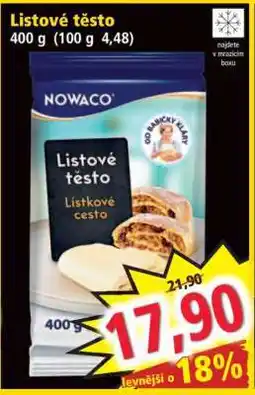 Norma Listové těsto nabídka