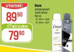 Globus Dove antiperspirant nabídka