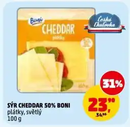 Penny Market Sýr cheddar 50% boni plátky, světlý nabídka
