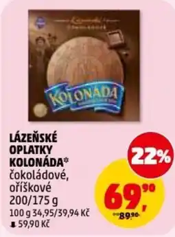 Penny Market Lázeňské oplatky kolonáda čokoládové, oříškové nabídka