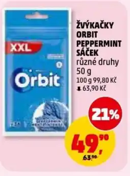 Penny Market Žvýkačky orbit peppermint sáček nabídka