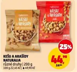 Penny Market Kešu a arašídy Naturalia nabídka