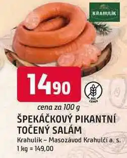 Trefa ŠPEKÁČKOVÝ PIKANTNÍ TOČENÝ SALÁM nabídka