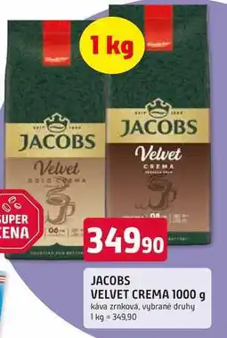 Trefa JACOBS VELVET CREMA 1000 g káva zrnková nabídka