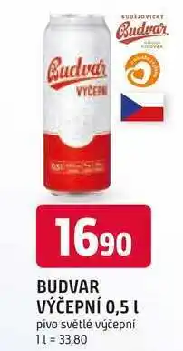 Trefa BUDVAR Pivo světlé výčepní 0,5l 0.5l plechovka nabídka