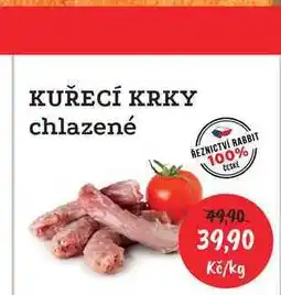 RABBIT řeznictví KUŘECÍ KRKY chlazené nabídka