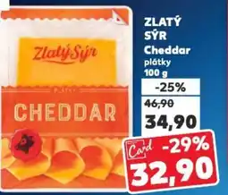 Kaufland ZLATÝ SÝR Cheddar plátky nabídka