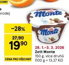 Tesco Zott monte nabídka