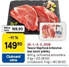 Tesco Vepřová krkovice bez kosti plátky nabídka