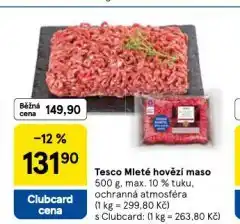 Tesco Mleté hovězí maso nabídka