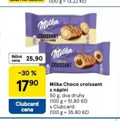 Tesco Milka choco croissant s náplní nabídka