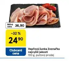 Tesco Vepřová šunka zvonařka nejvyšší jakosti nabídka