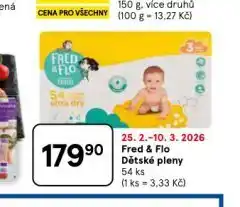 Tesco Fred & flo dětské pleny nabídka