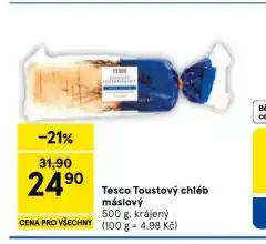 Tesco Toustový chléb máslový nabídka