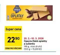 Tesco Opavia zlaté oplatky a sušenky nabídka